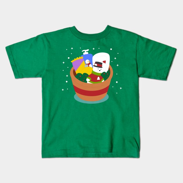 Hand Drawn Christmas Box Kids T-Shirt by Mako Design 